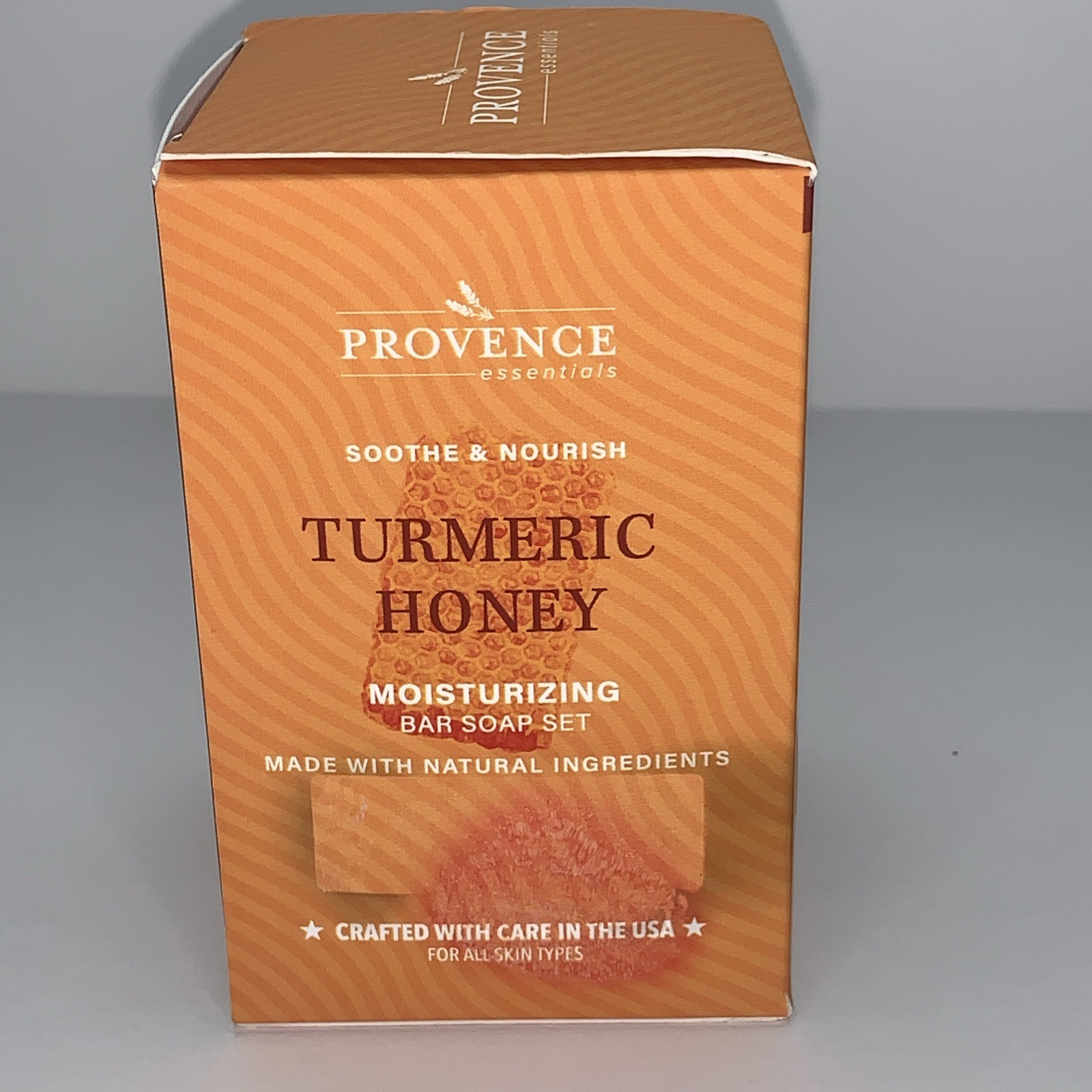 Provence Essentials Turmeric & Honey Moisturizing Soap Set 3 Bars 5 oz each