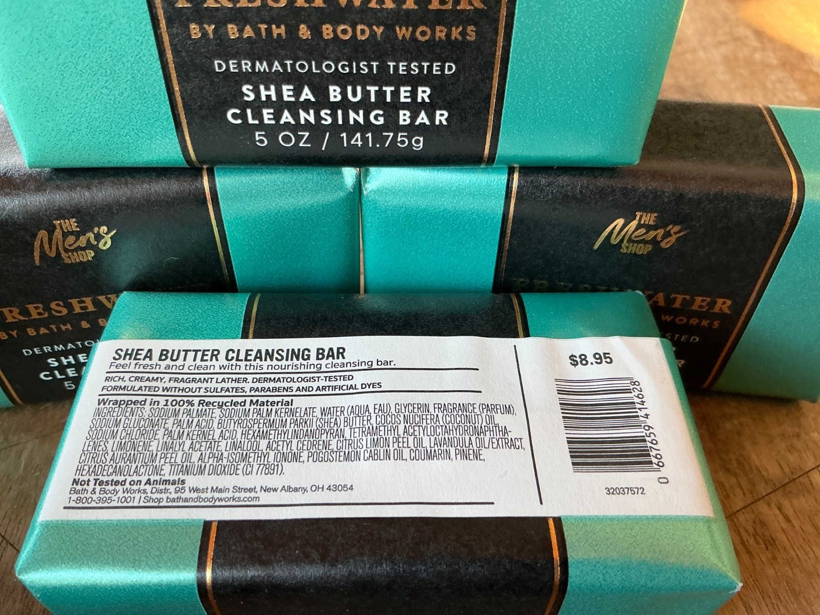 4 (FOUR) FRESHWATER 5oz Shea Butter CLEANSING SOAP BAR Bath and & Body Works