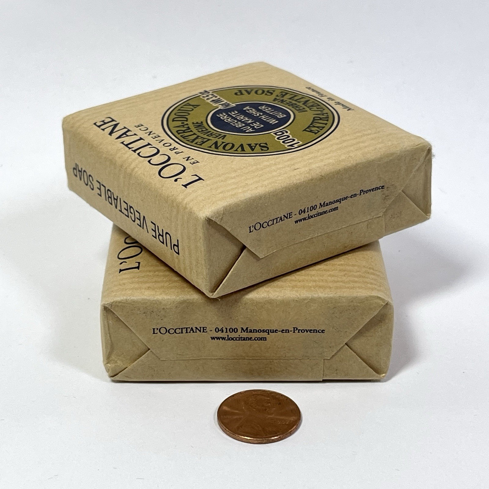 2 L’Occitane En Provence Shea Verbena Extra Gentle Vegetable Soap 3.5oz 100g NEW