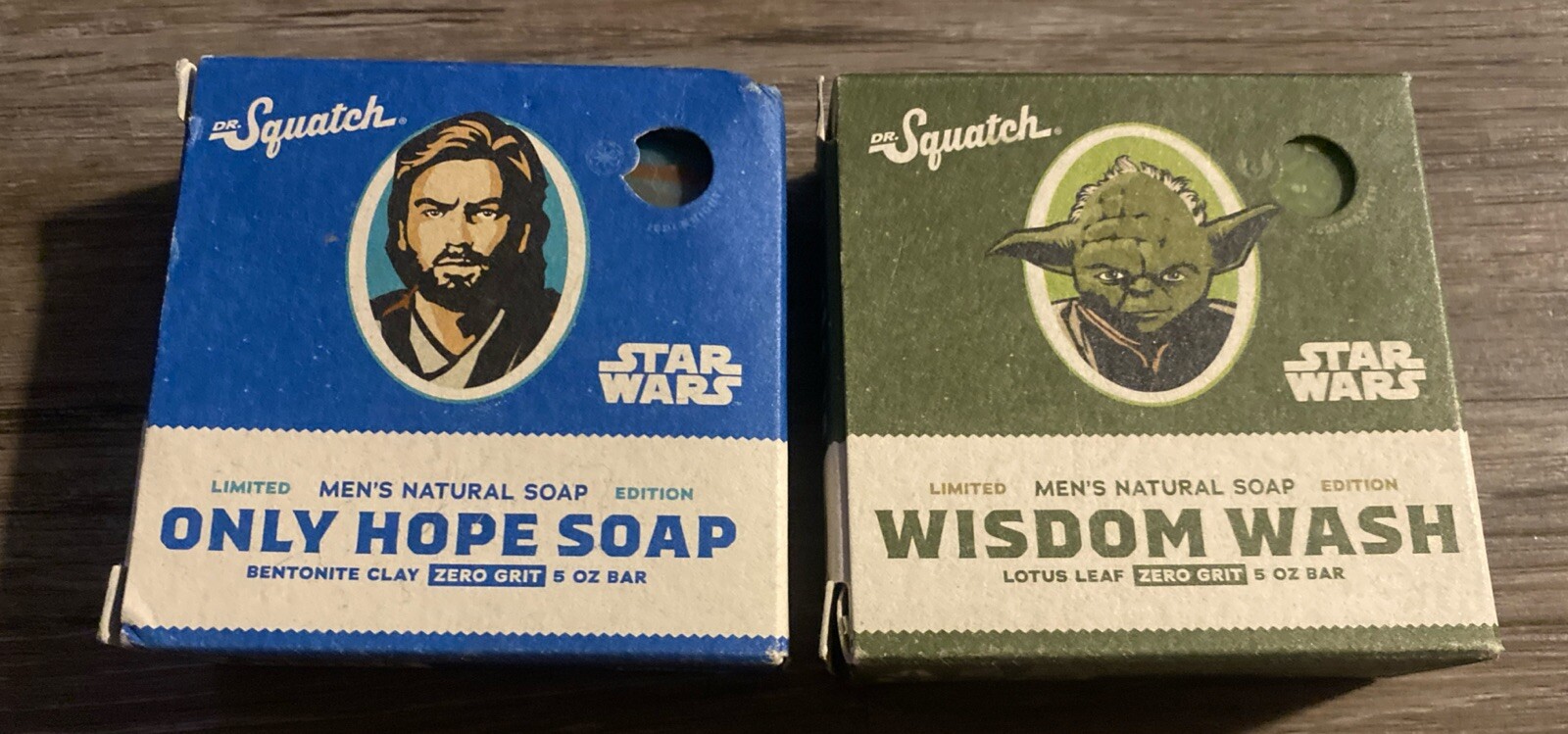 LOT OF 2 SOAP BARS. – Dr. Squatch STAR WARS Only Hope Soap & Wisdom Wash Soap **