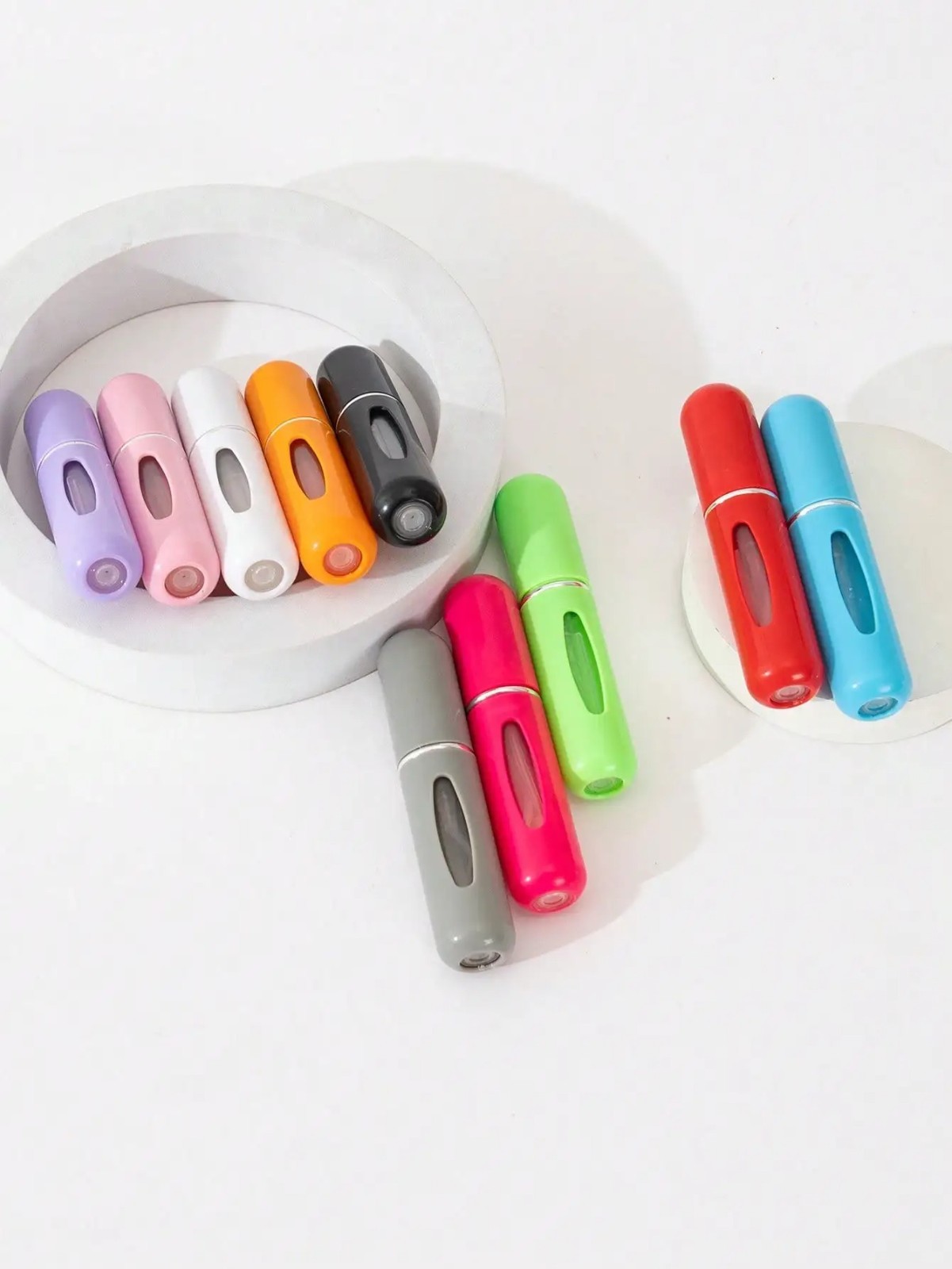 5 Pcs Refillable Travel Portable Perfume Atomizer Bottle Spray Pump Case 5/8 ML