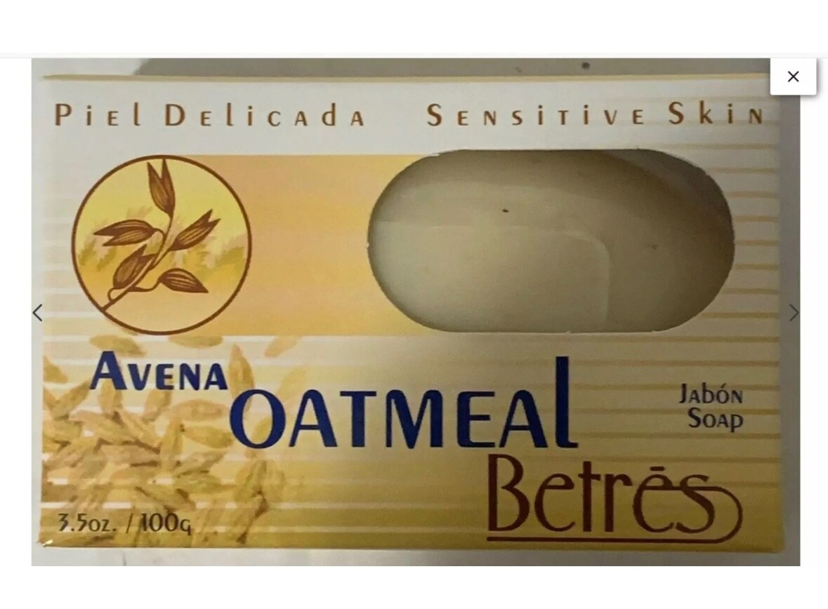 Avena Betres,Oatmeal Jabon Soap 3.50 oz Cleansing Bar ( 3 Pack )