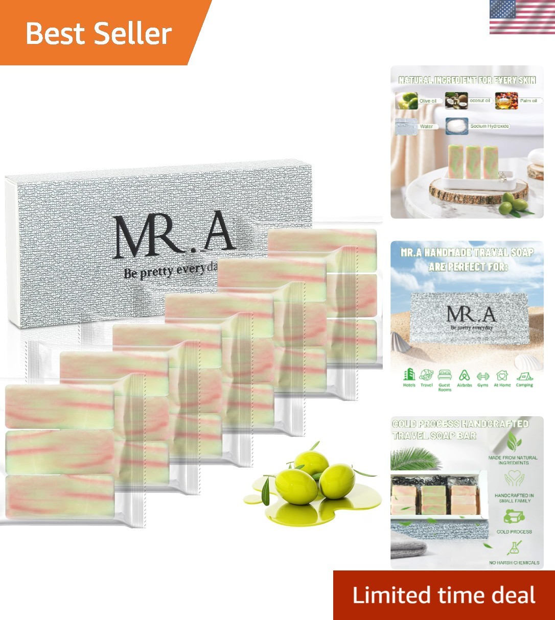 Organic Mini Hand Soap Set – 23 Sweet Scented Travel Bars for All Skin Types