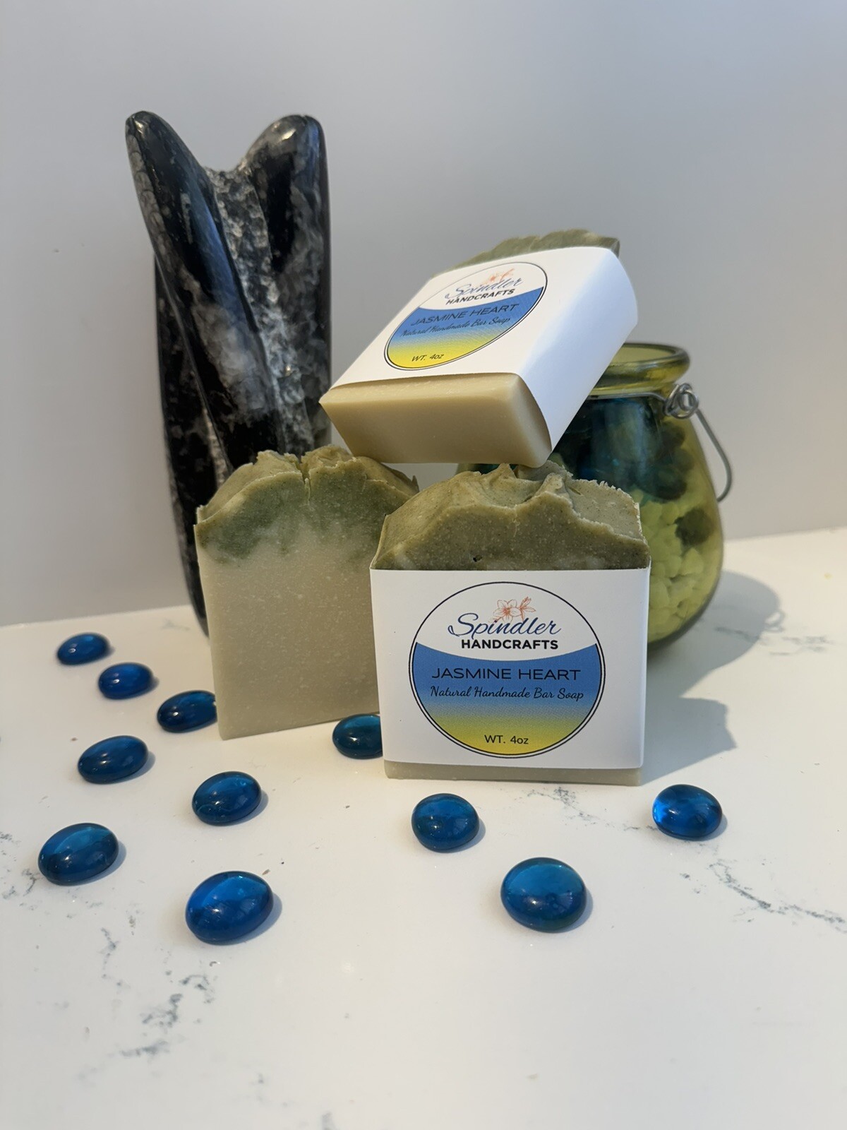 JASMINE HEART – Moisturizing Handmade-Homemade Clay Bar Soap, wt. 4oz