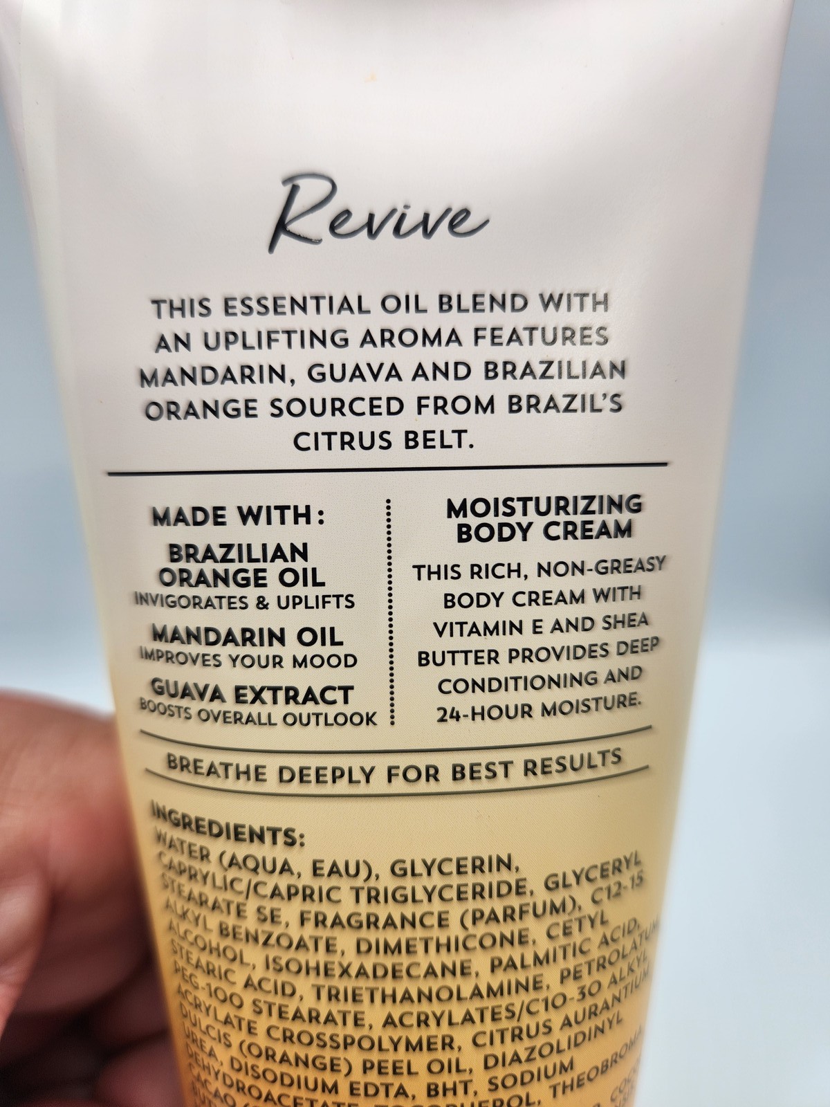 Bath & Body Works Aromatherapy Revive Body Cream 8oz Brazilian Orange MandarinF3