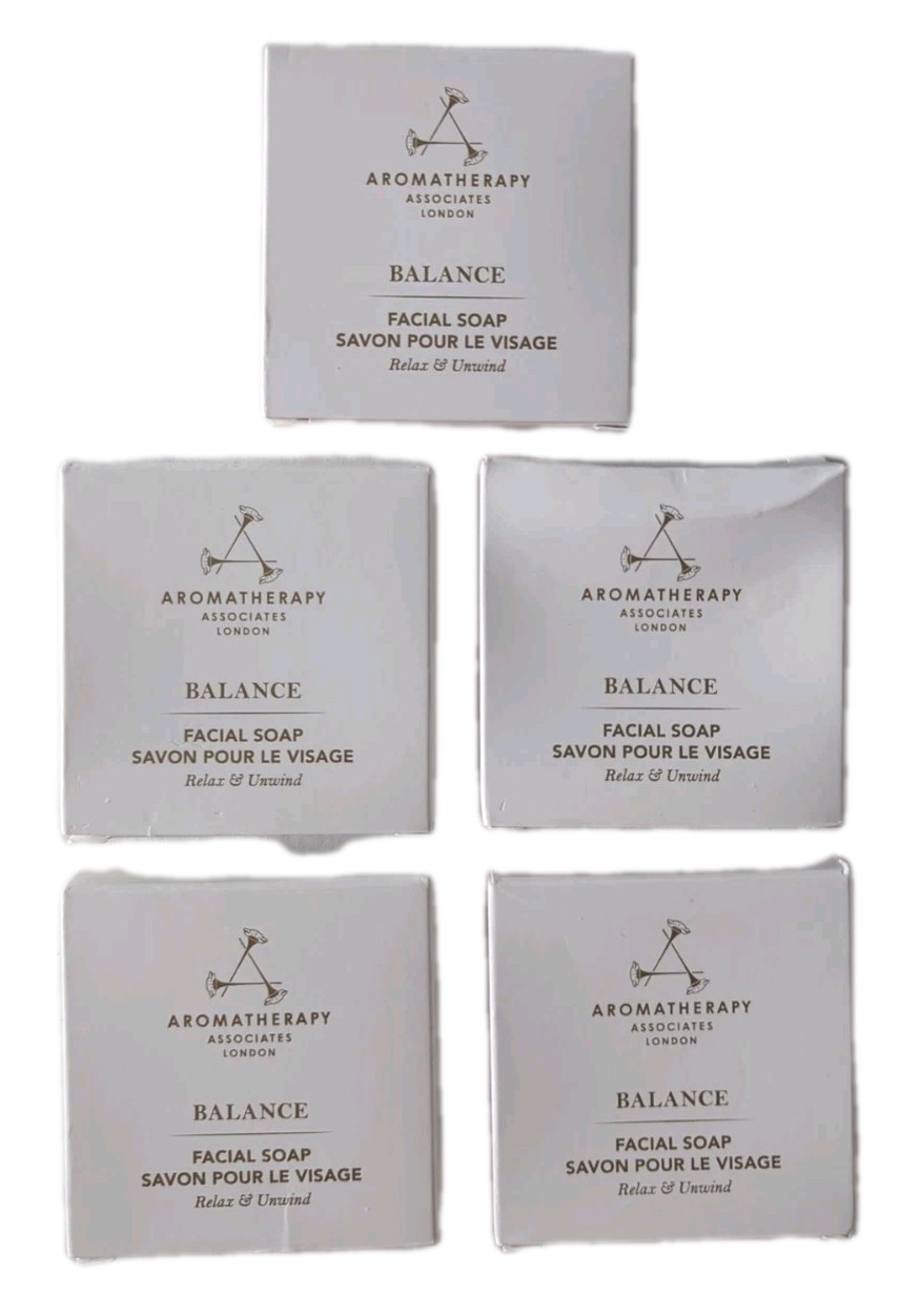 5x Aromatherapy Associates Balance Facial Bar Soap NEW Travel Size 1.05 oz