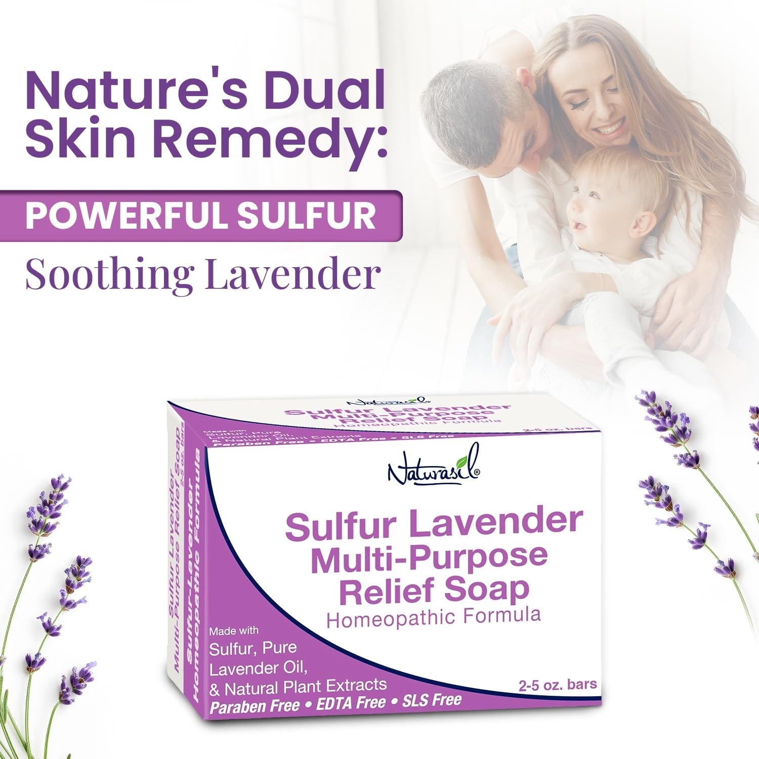 Max-Strength Sulfur Soap with Pure Lavender – Natural Relief for All Skin