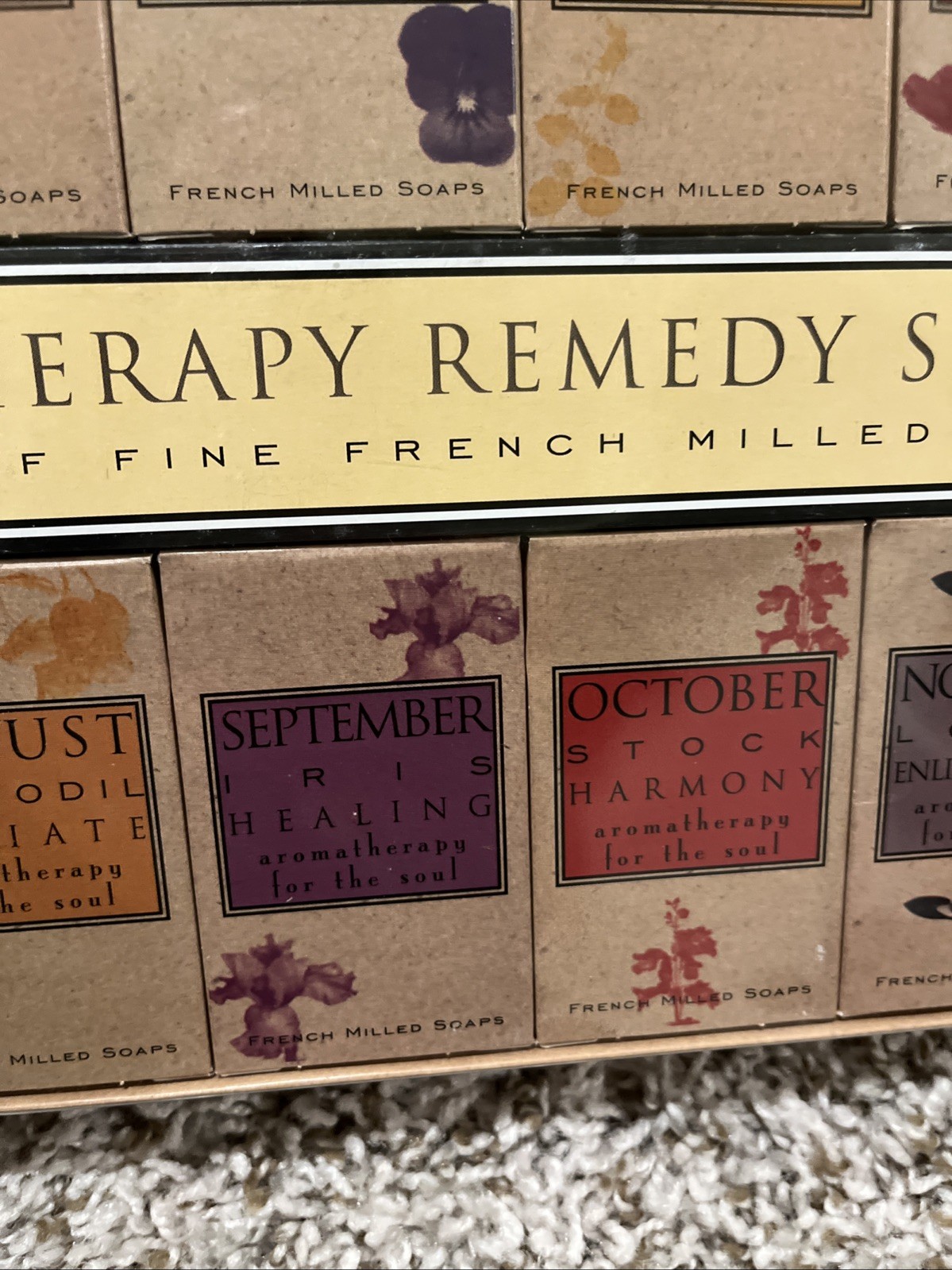Aromatherapy Remedy Series 12 French Milled Soaps Calm Soothe New Made In USA