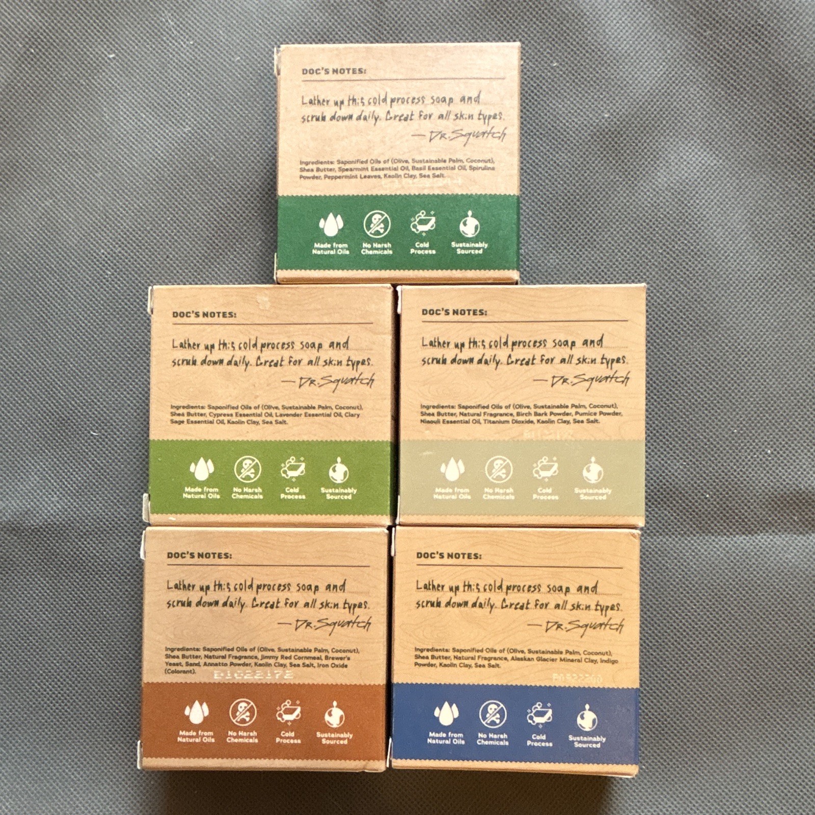 Dr. Squatch Men’s All Natural Bar Soap 5 oz Multipack, 5 Scents Variety