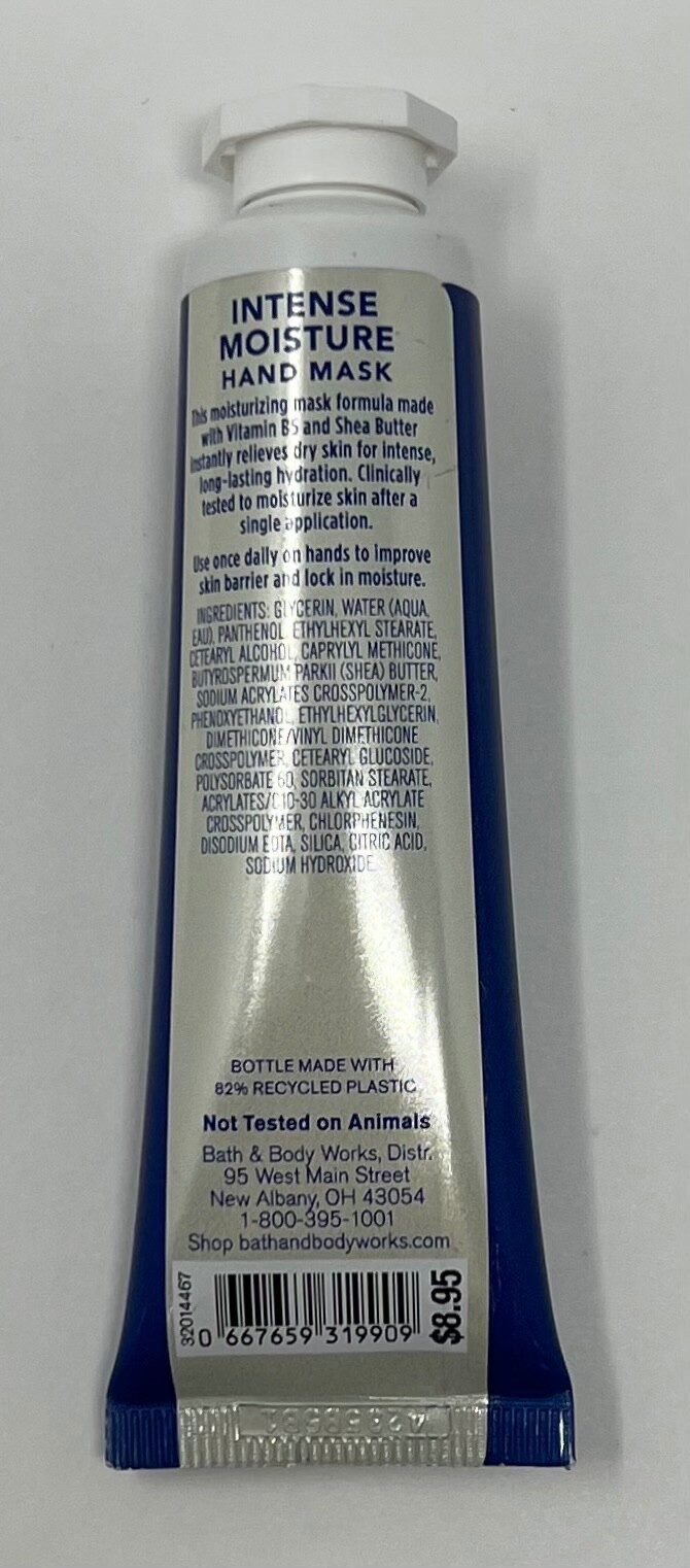 1 BATH & BODY WORKS INTENSE MOISTURE HAND MASK FORMULA CREAM LOTION TRAVEL 1OZ