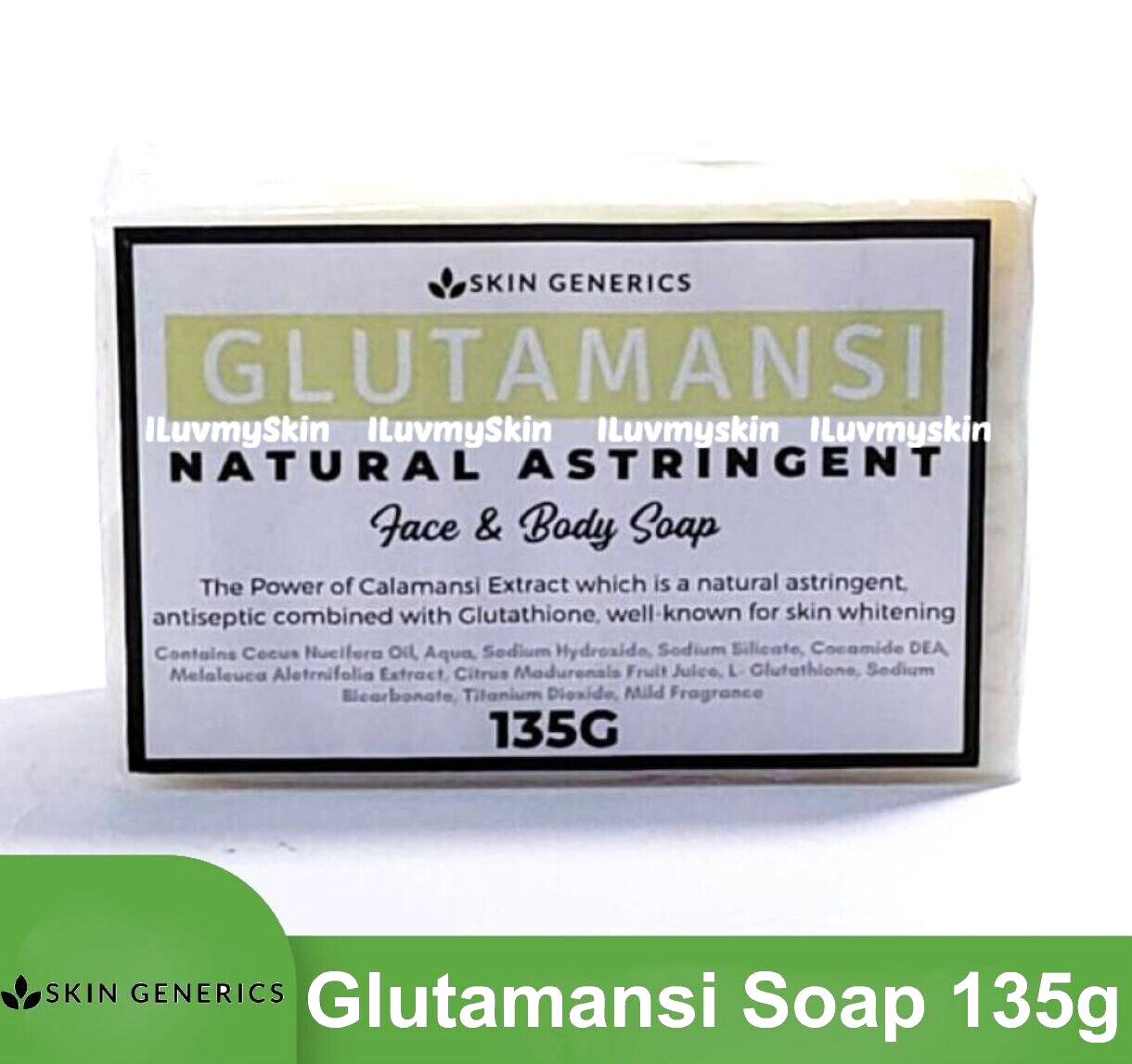 Skin Generics GLUTAMANSI Natural Astringent Whitening Face & Body Soap 135g