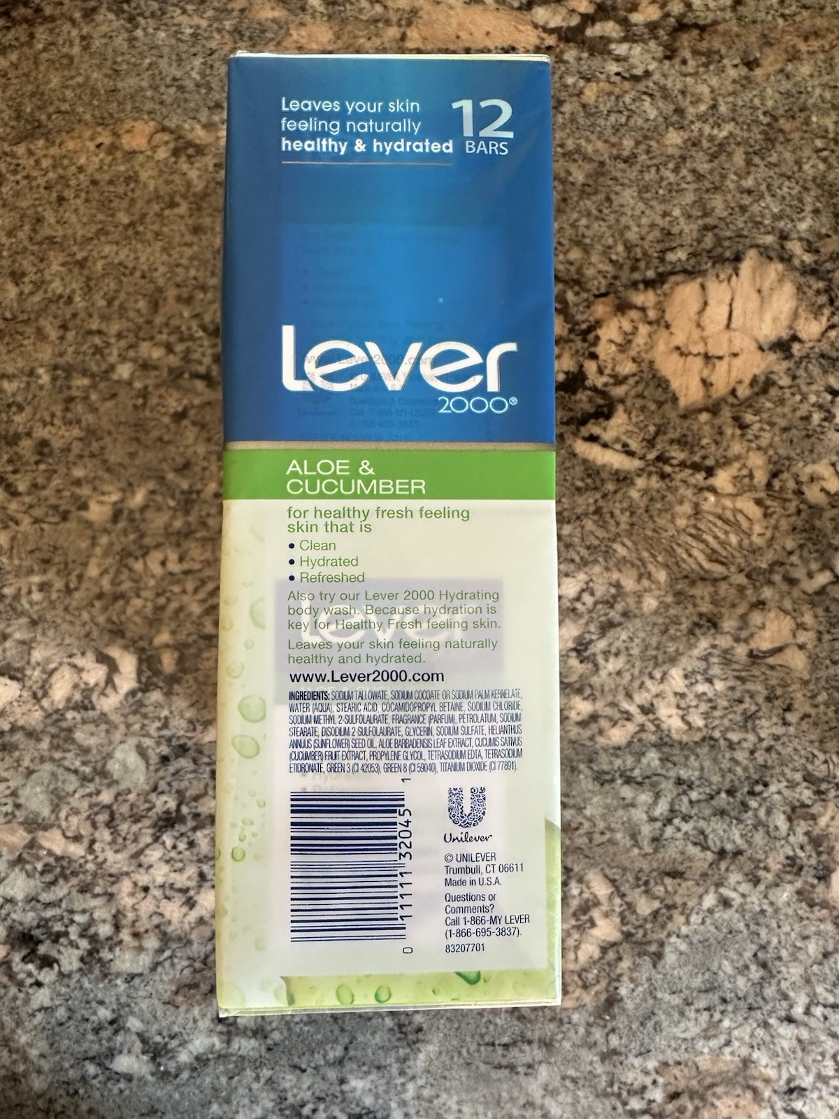 Lever 2000 Aloe & Cucumber 12 Bar Pack 4OZ Each Bar/ 48OZ Total BRAND NEW