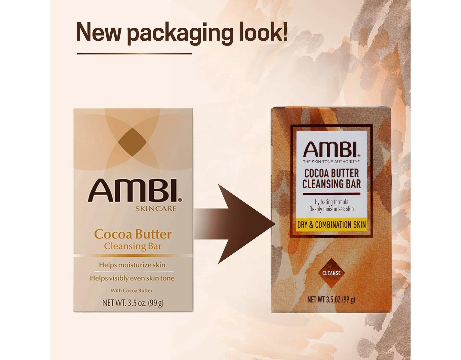 AMBI Cocoa Butter Cleansing Bar Soap – 3.5oz – 5 Pack