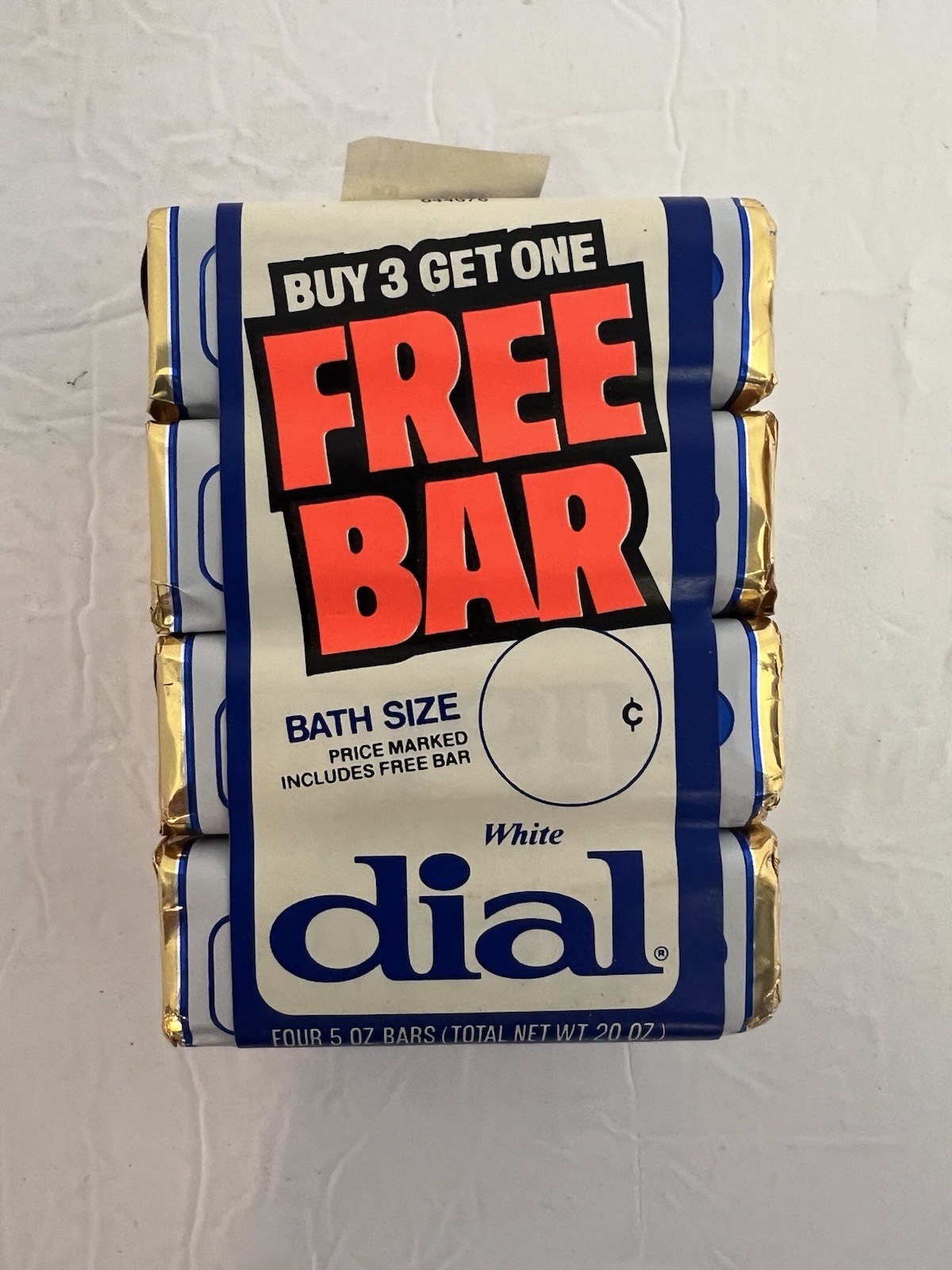 Vintage 80s NOS Dial White Deodorant Bar Soap Gold Foil Wrapper 4 Pack 5 OZ ea