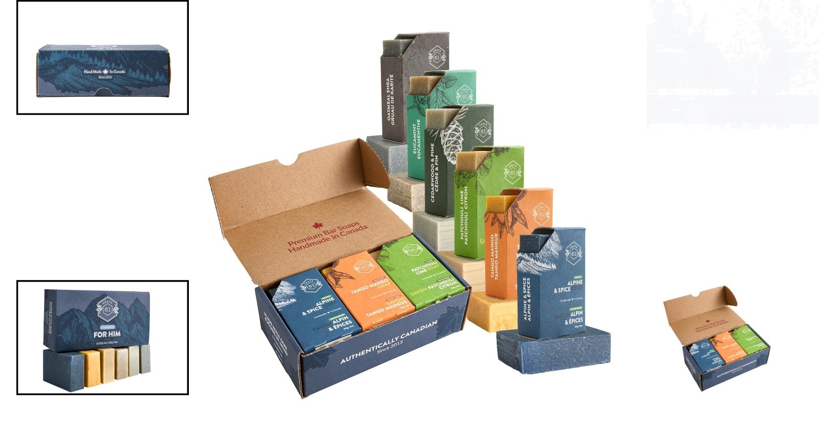 6-Piece Cold Process Soap Collection for Him – Eco-Friendly Luxury