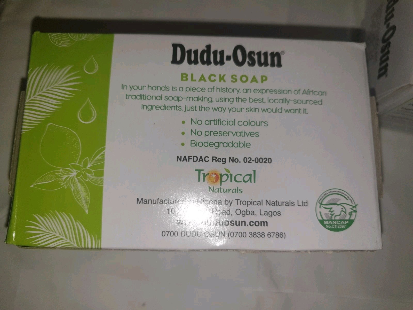 Dudu Osun African Black Soap Tropical Natural Herbal, No Preservatives, 4 Bars
