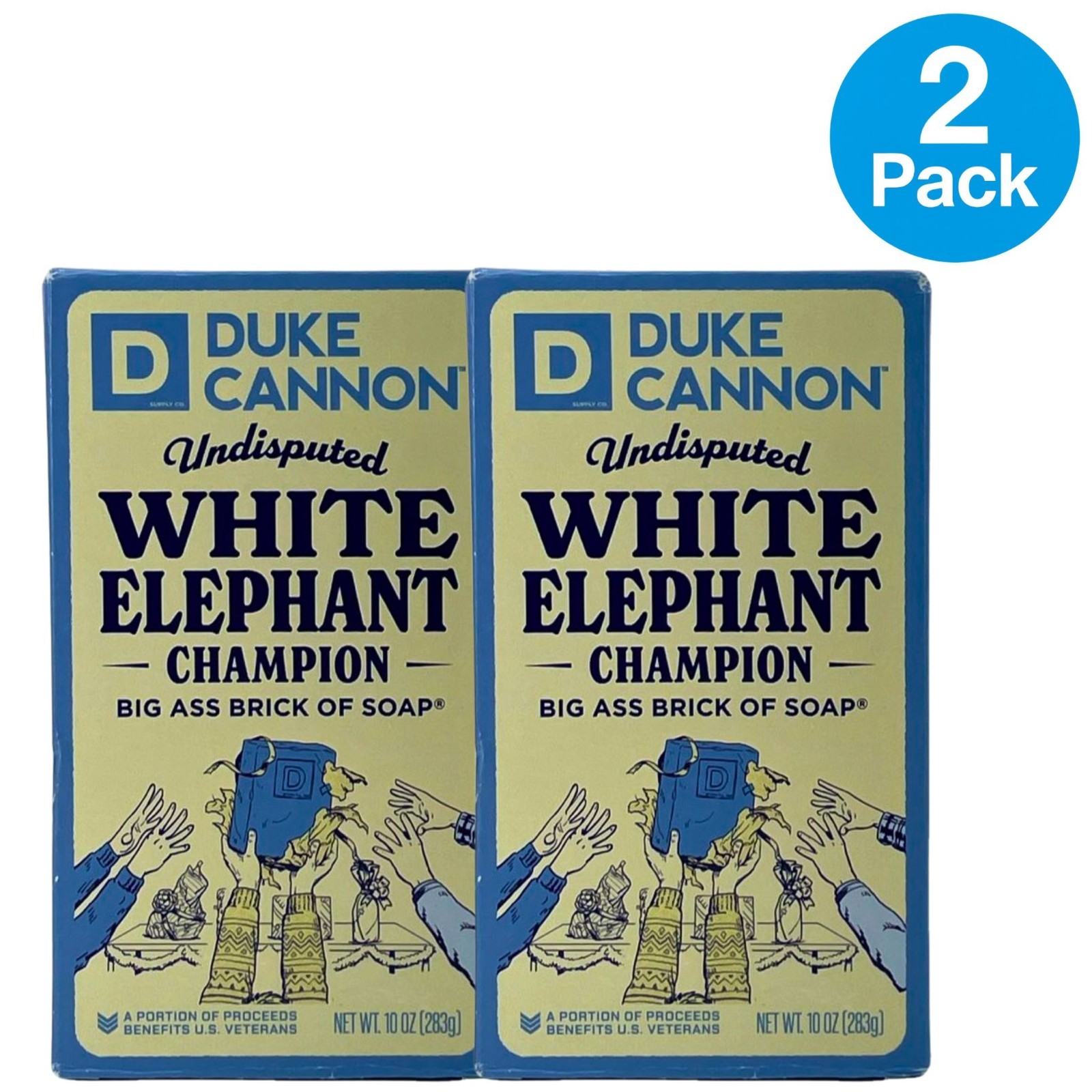 Duke Cannon Undisputed White Elephant Champion Big Ass Brick of Soap 10 OZ 2 Pac
