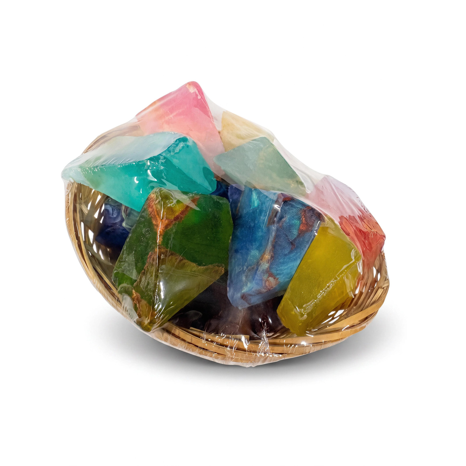 T.S. Pink SoapRocks Basket – O – Gems Jewel Soaps Gift Set