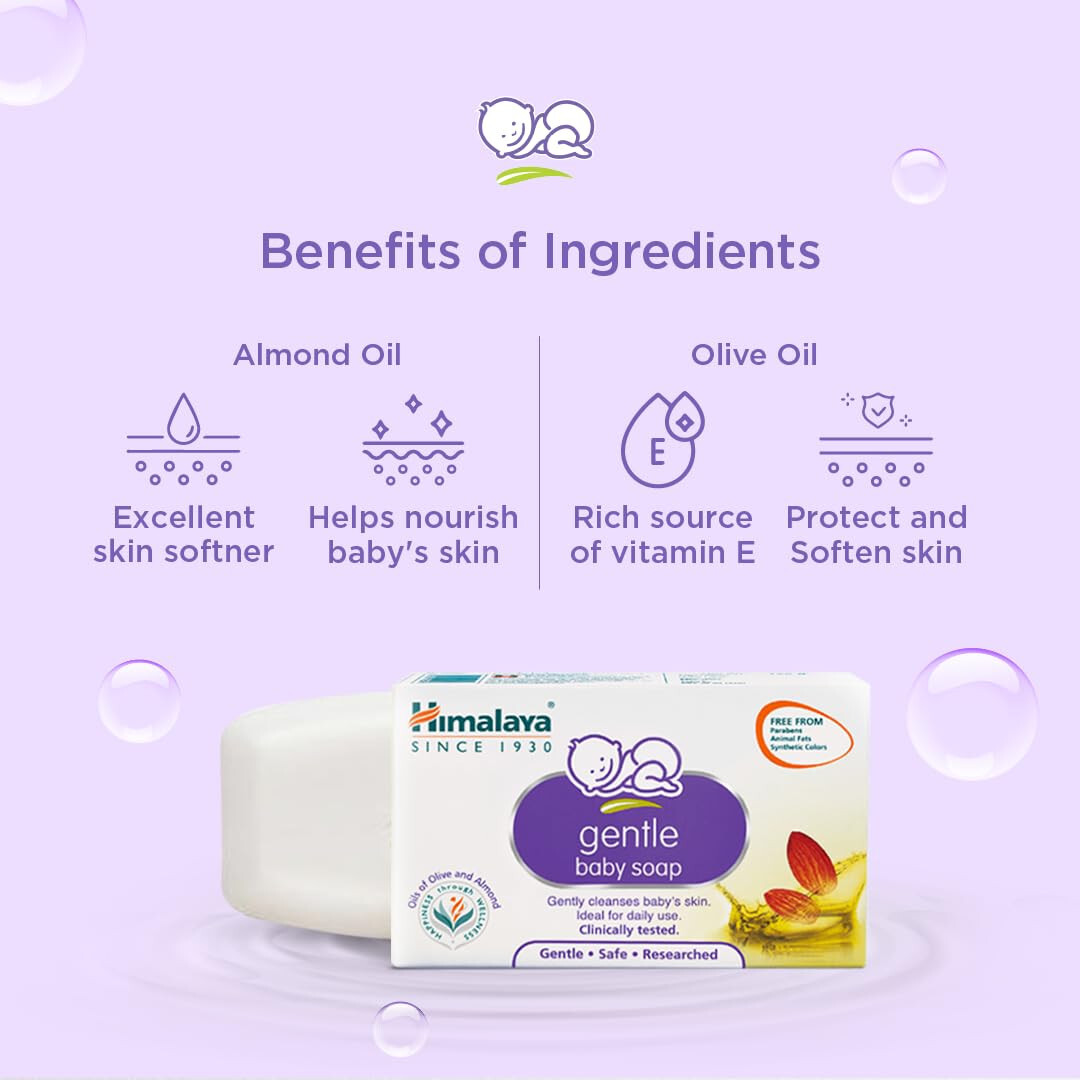 4No. X Himalaya Gentle Baby Soap Value Pack -75Gram Each – Free Shipping