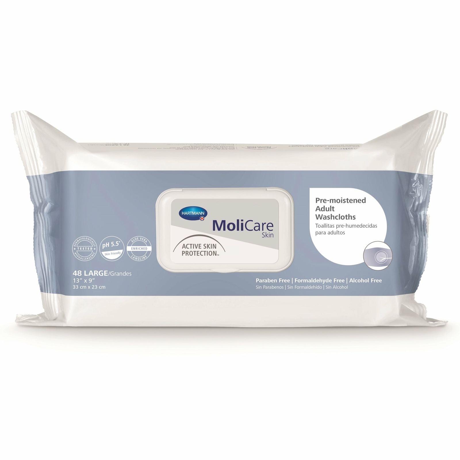 MoliCare Skin Personal Cleansing Wipe 9 x 13″ 225600 1 Pack 48 Wipes