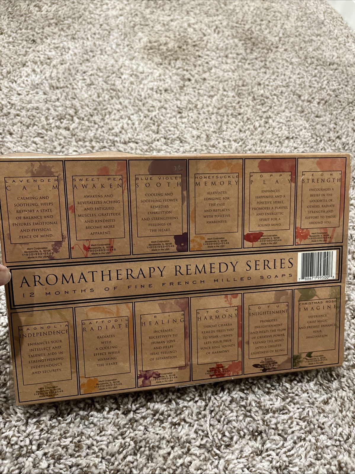 Aromatherapy Remedy Series 12 French Milled Soaps Calm Soothe New Made In USA