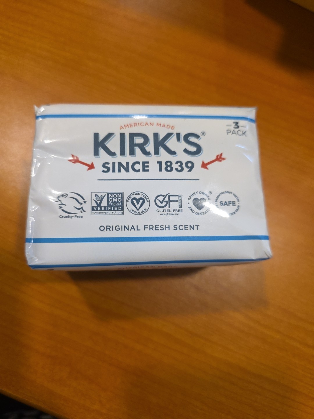 Kirk’s Castile Bar Soap – Made With Premium Coconut Oil, Original Fresh Scent, 6