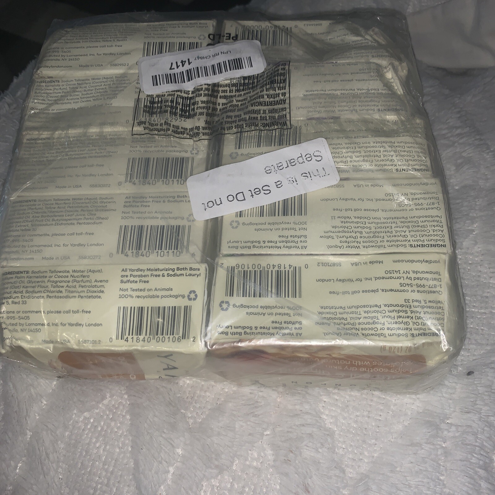 (10) Yardley London Soap Bath Bar Bundle English Lavender, Oatmeal