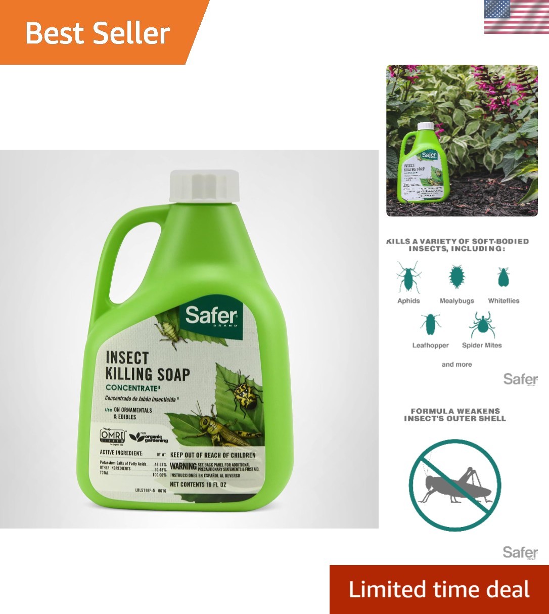Organic Insecticidal Soap Concentrate – Effective Against Whiteflies & Thrips