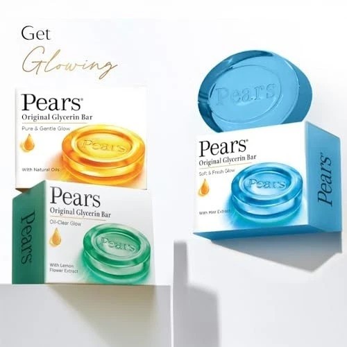 Pears Glycerin Soap 125g x6 Mint Fresh Gentle Bath Bar Soap Free Clean
