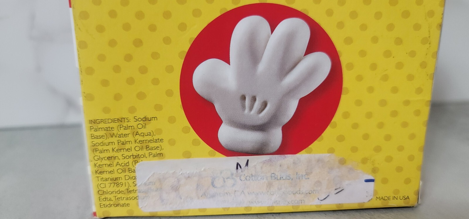 Disney Mickey Mouse SOAP Glove Shaped Fragrance Free White Collect Bar NEW