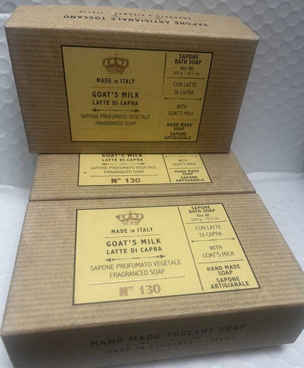 MARIO FISSI GOAT’S MILK BATH SOAP(3PIECES)HAND MADE 10.5OZ MADE IN ITALY