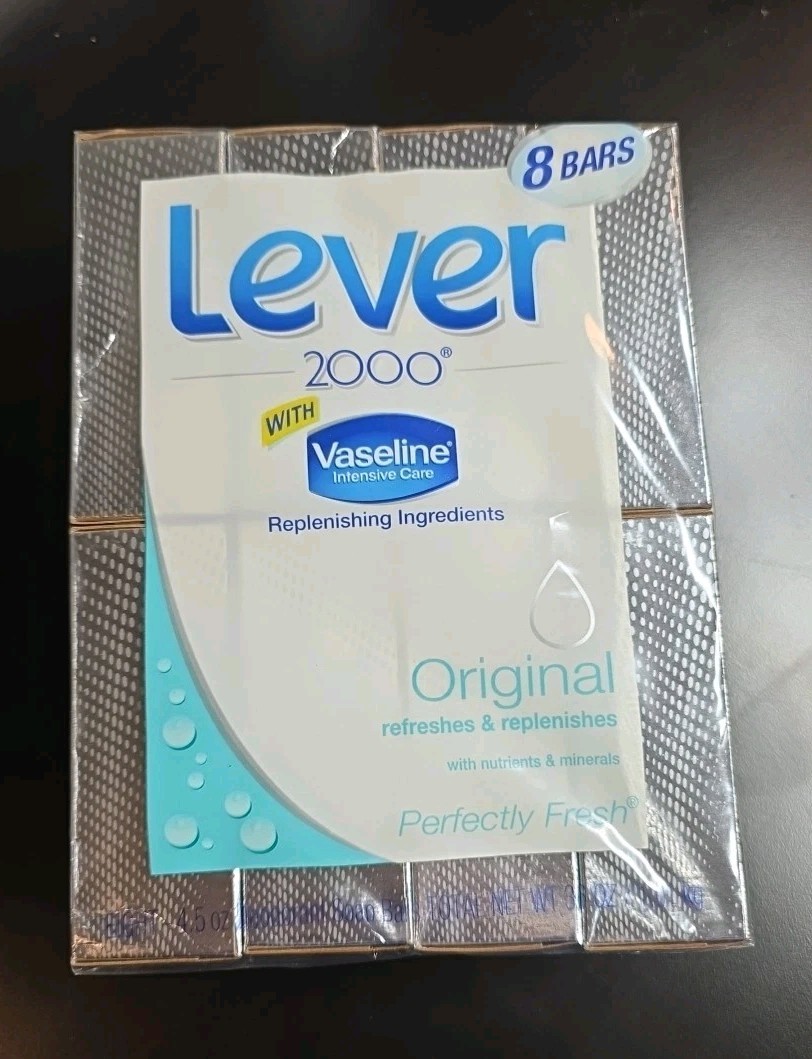 (8) NOS Lever 2000 with Vaseline Bar Soa Original 4.5 oz Each SEALED