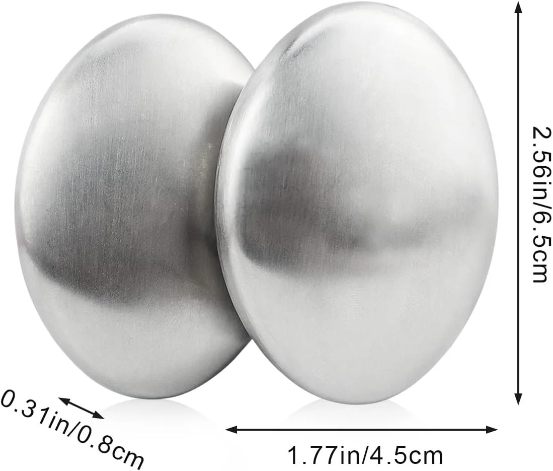 2 PCS Stainless Steel Soap, Magic Metal Odor Remover Bar Eliminating Smells Like