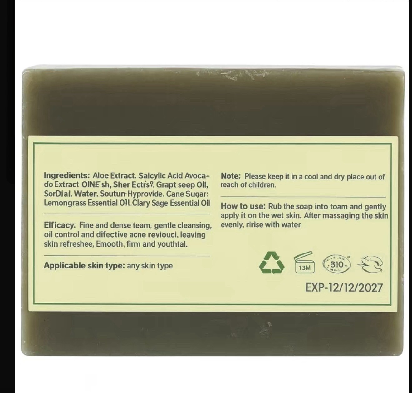 Aloe & Avocado Facial Soap 100g | Daily Cleansing Bar