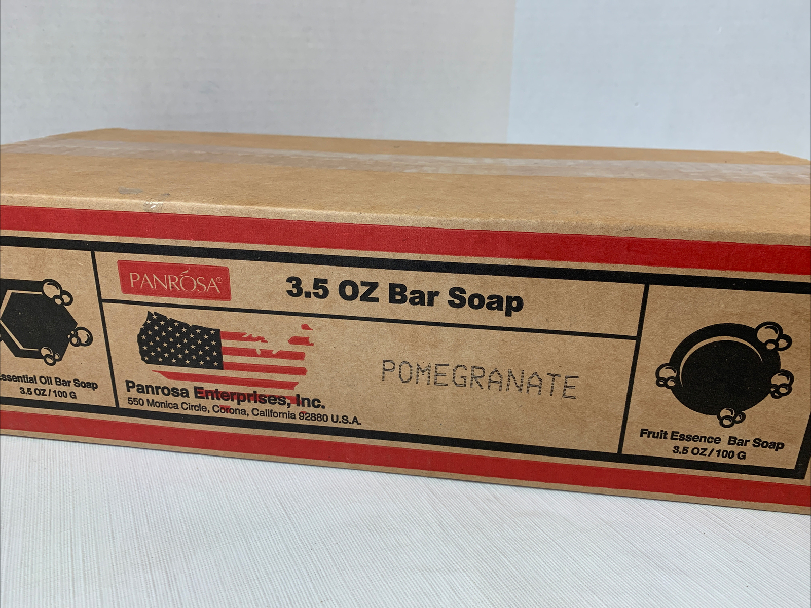 Essential Oil Bar Soap by Panrosa – Pomegranate Scent 3.5 oz ea CASE – 36 Bars
