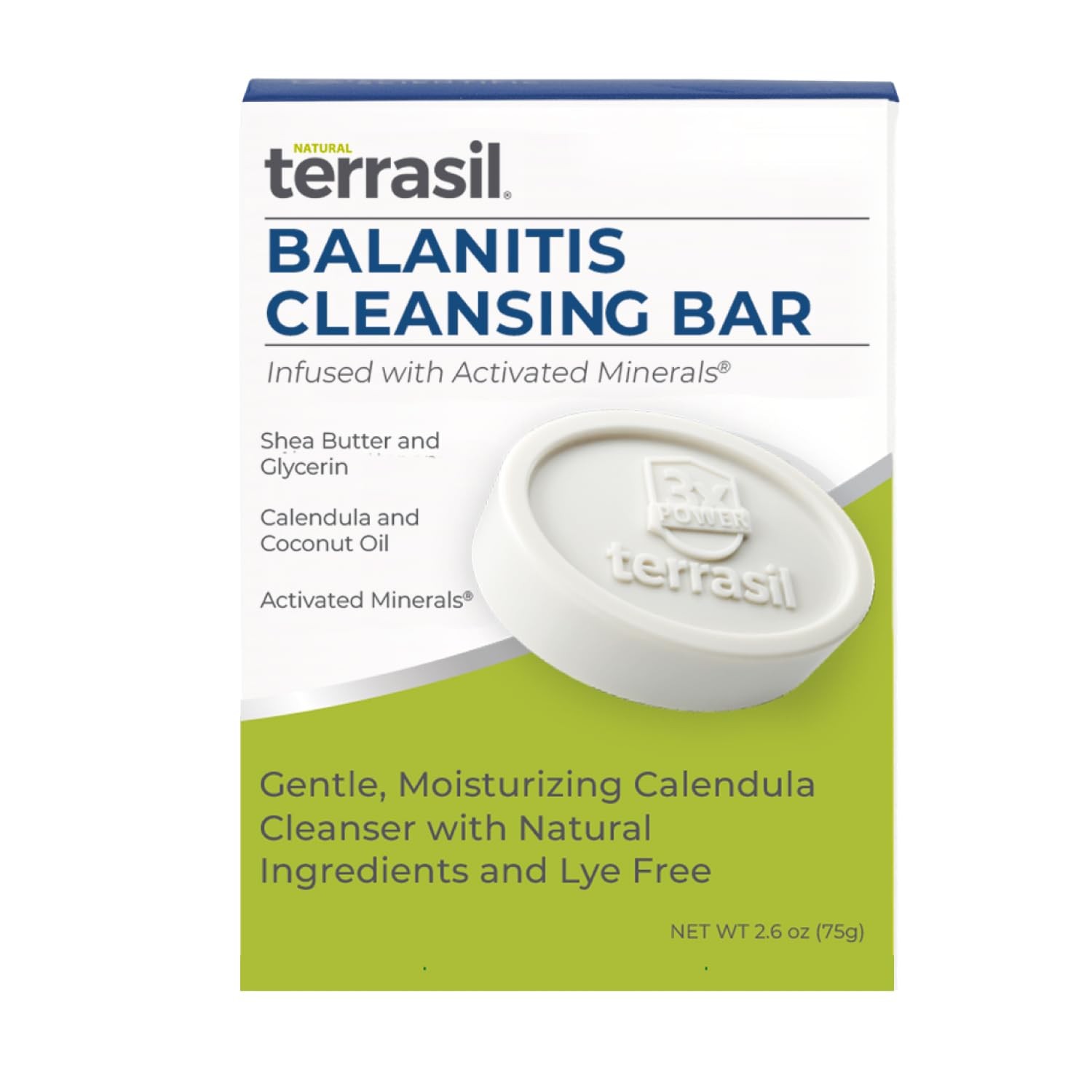terrasil Balanitis Soap for Men, Care & Relief 1 Count (75g each), Opaque