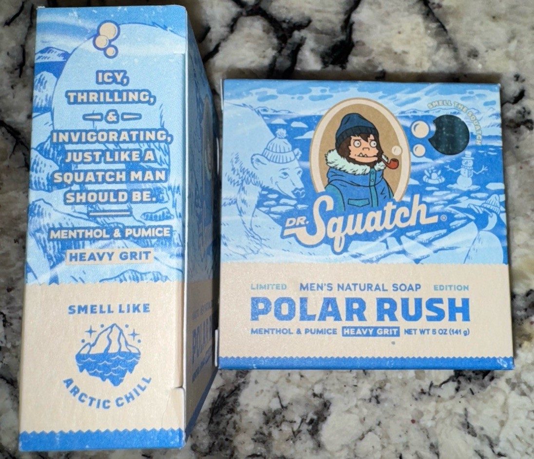 Dr. Squatch Natural Soap Polar Rush Heavy Grit 5oz Menthol Pumice Lot Of 2