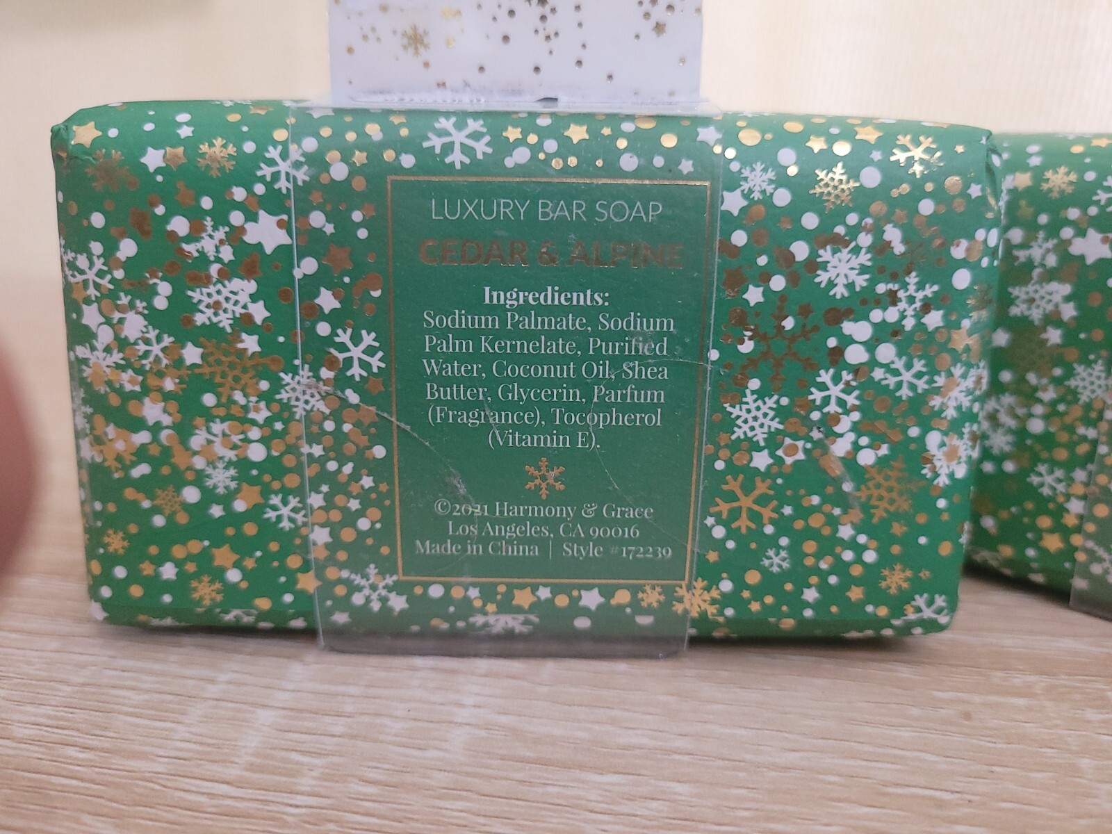 Harmony & Grace Luxury Bar SOAPS Christmas gift Wrapped Cedar & Alpine 10.58 oz