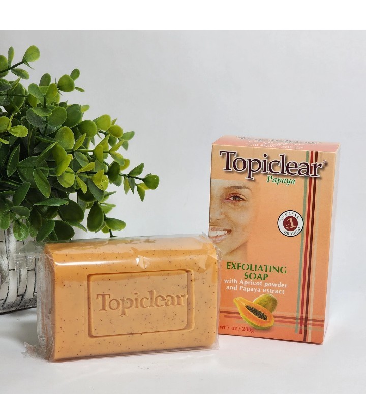 Topiclear Papaya Exfoliating Soap with Apricot Powder Jumbo Size 7 oz / 200 g