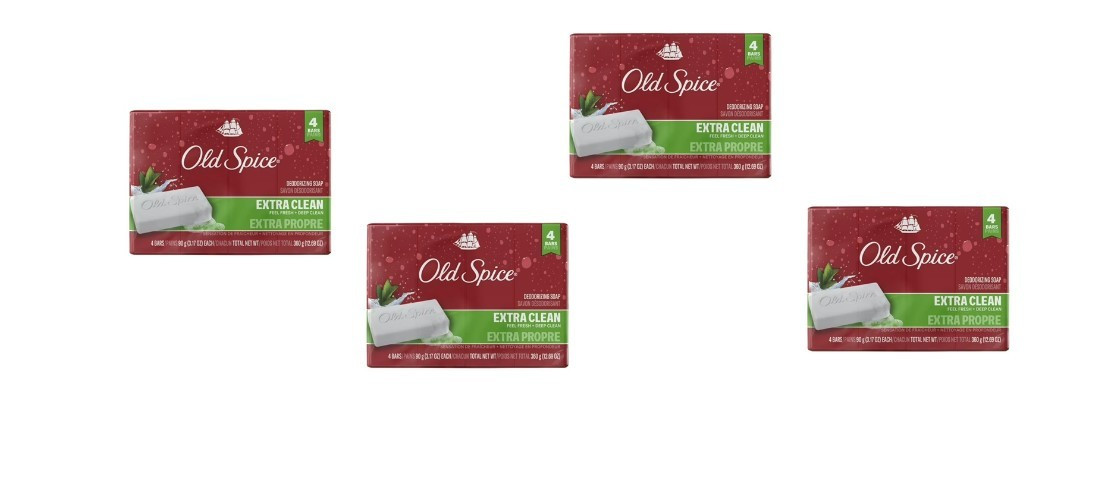 NEW 16 Bars OLD SPICE Deodorizing Bar Soap Extra Clean Fresh 3.17oz 4 Packs of 4