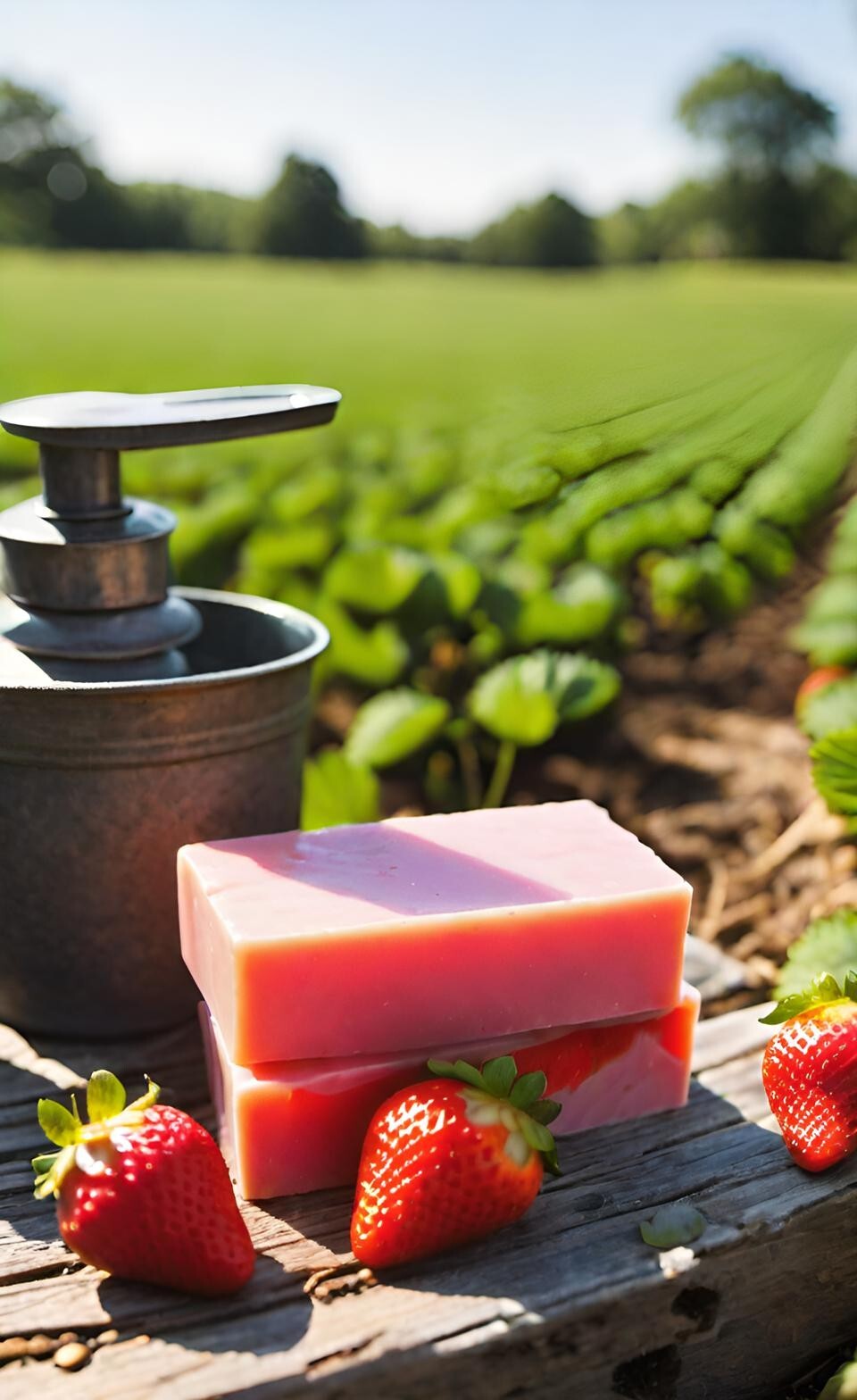 Strawberry Handmade Organic Soap Bar Natural Oil Wonderful Scent Premium Body