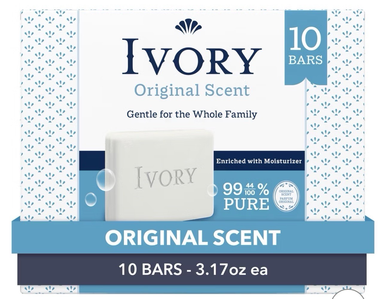 Ivory Original Scent Soap 10 Bars 3.17oz 99% Pure Brand New