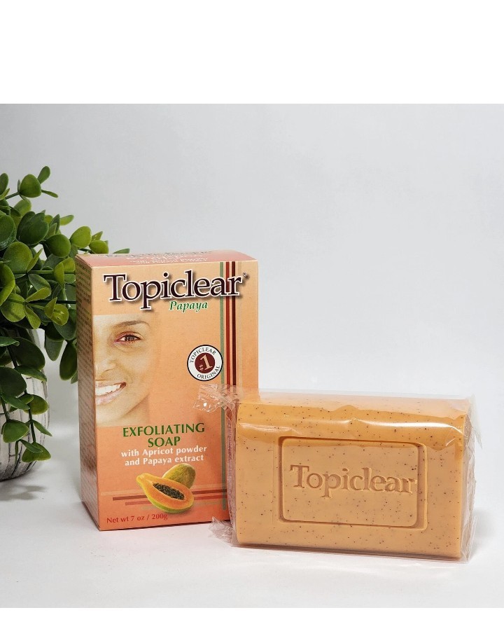 Topiclear Papaya Exfoliating Soap with Apricot Powder Jumbo Size 7 oz / 200 g