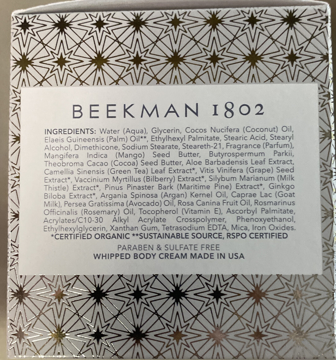 Beekman 1802 Pure Goat Milk Whipped Body Cream Shine Bright Holiday 8 oz Sealed
