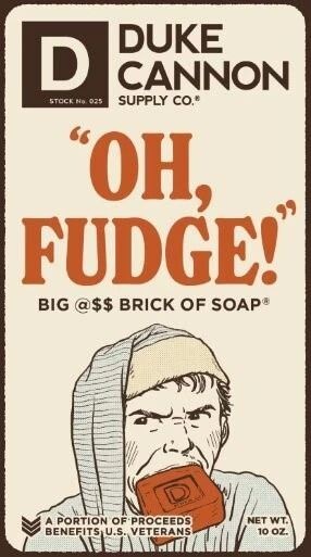 Duke Cannon Oh, Fudge! Big Ass Brick of Soap 10oz Christmas Benefits USA Vets