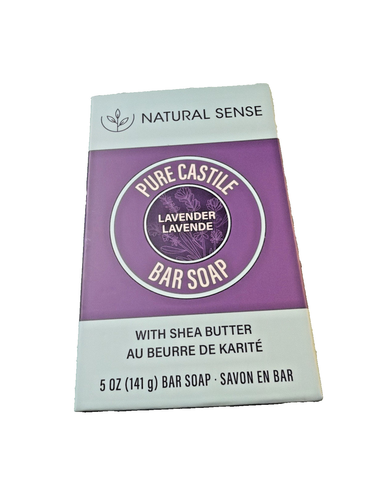 12 NATURAL SENSE LAVENDER Plant Based Pure CASTILE Bar Soap 5 Oz RICH LATHER 12