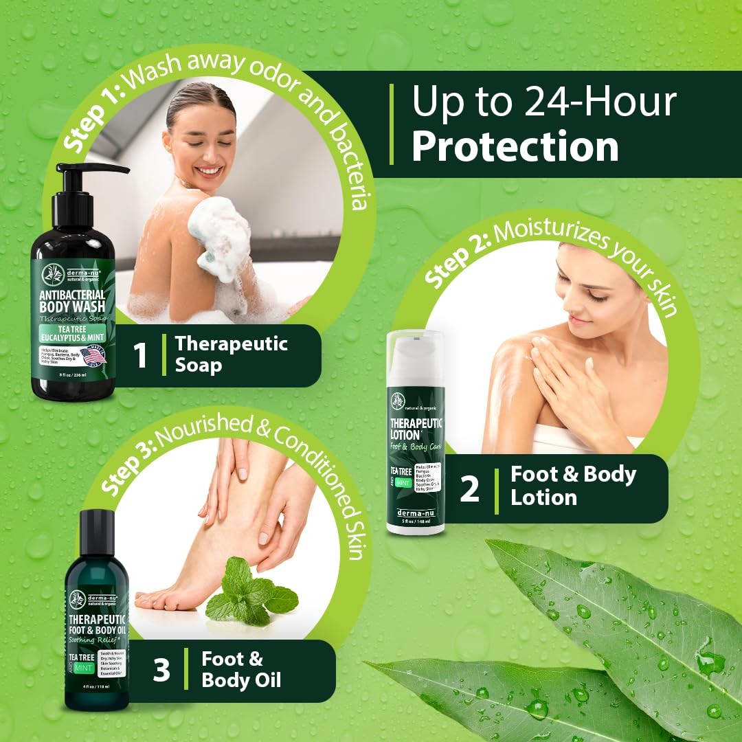 Antifungal Soap and Antibacterial Body Wash – Body Acne Wash, Tea Tree Soap with