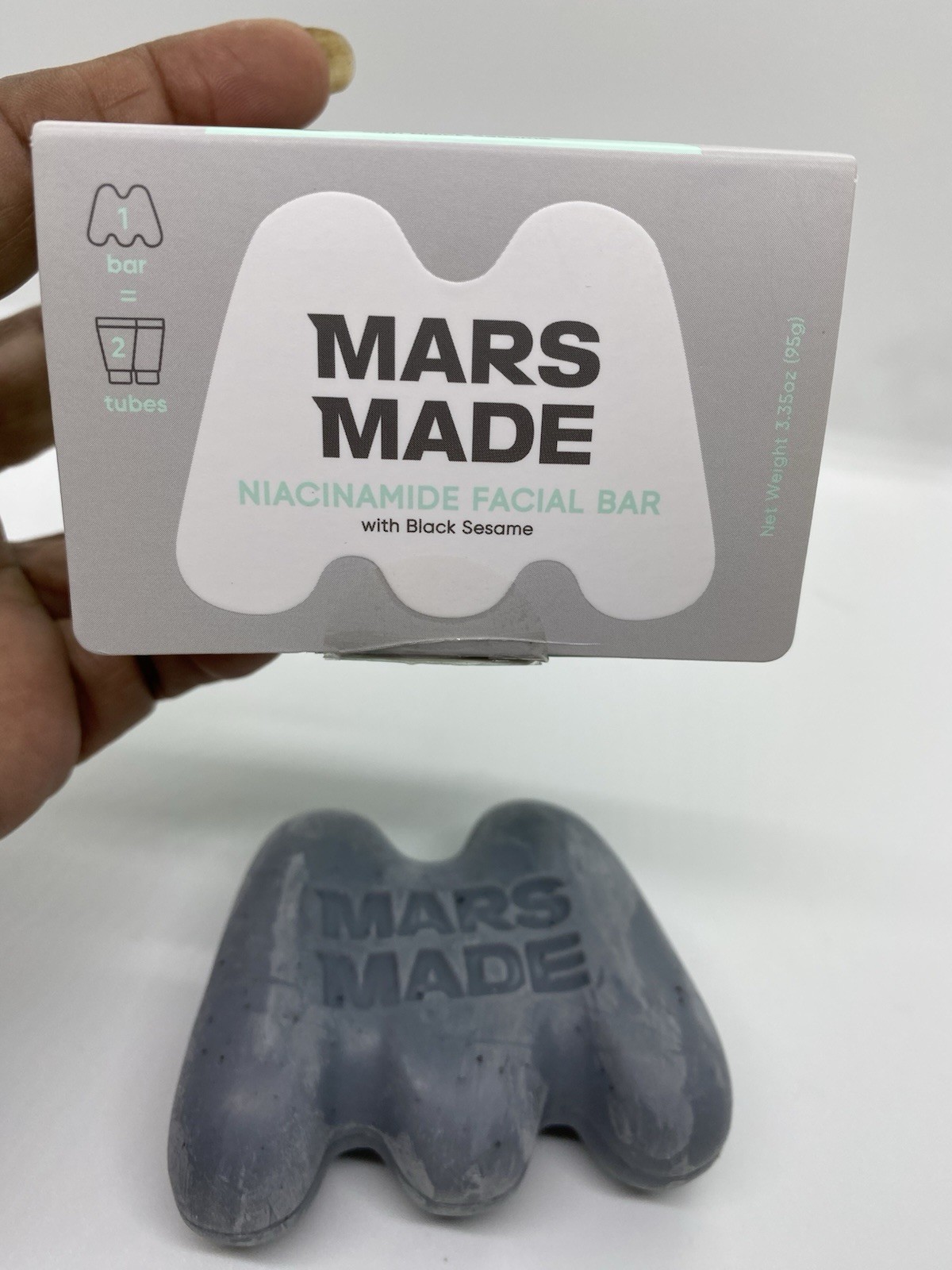 Mars Made Niacinamide Facial Bar Soap Black Sesame Vegan 3.35 oz Exp 07/2028