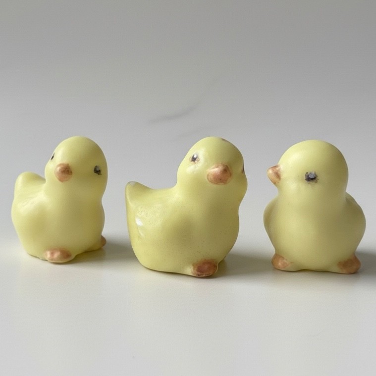 Decorative springtime soap set: 4 chicks and 2 bunnies, 2” and 2.5”