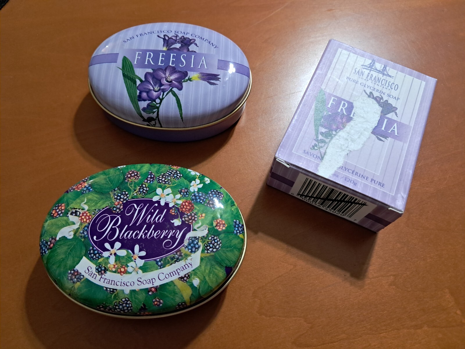 San Francisco Soap Company LOT of 3 Pure Glycerin Soap Vtg Freesia + New 4.2 Oz
